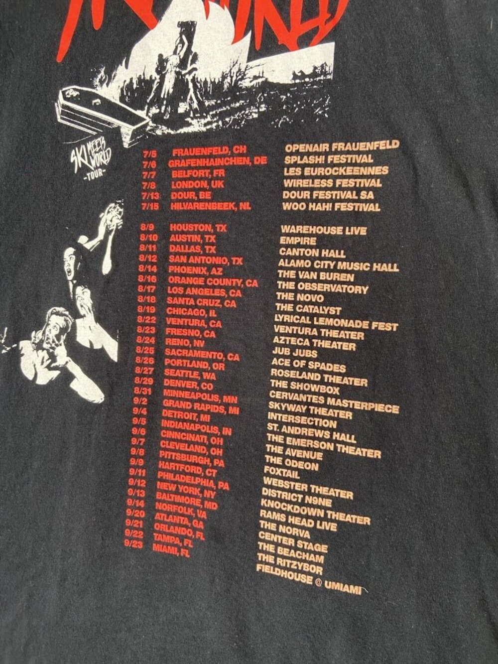 Ski Mask The Slump God Concert Shirt sz XL Ski Meets World Tour Merch Revenge - Picture 4 of 4